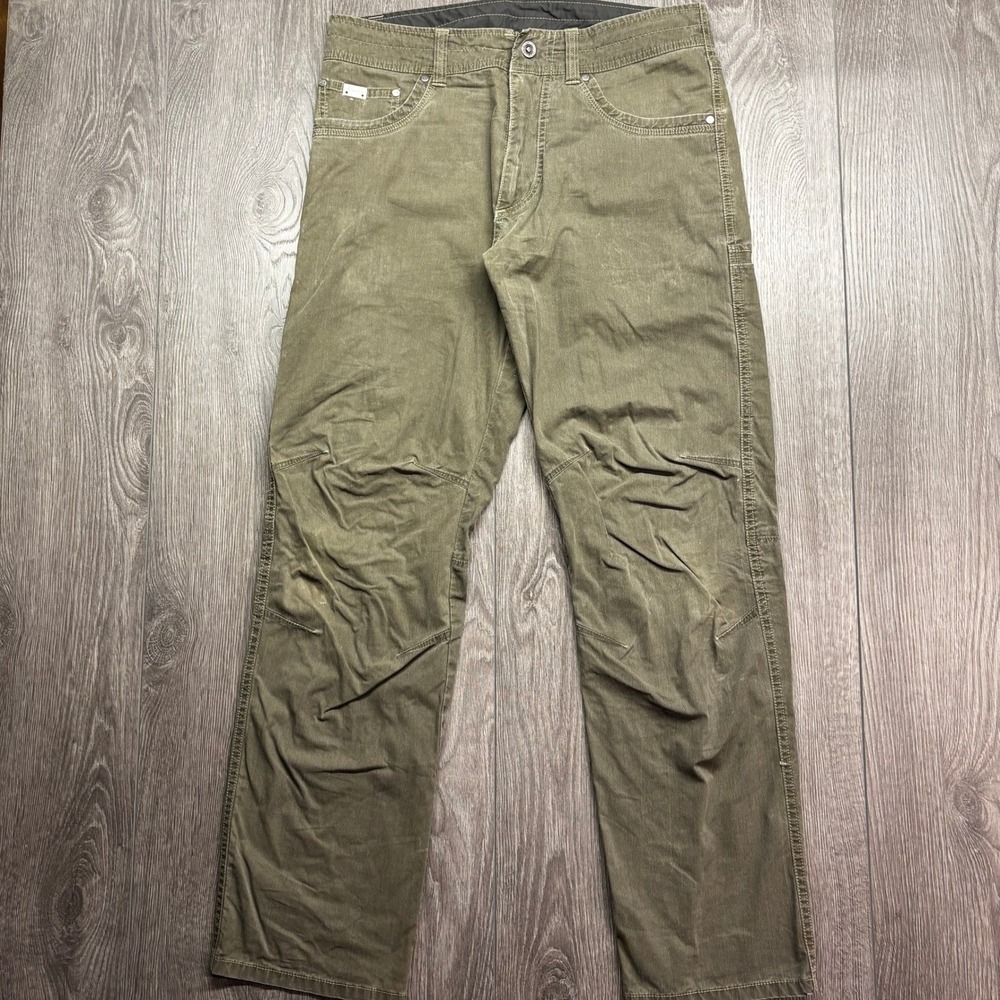 Kuhl Rydr Mens 32x32 Olive Green Articulated Knee Hiking Outdoor Cargo Pants